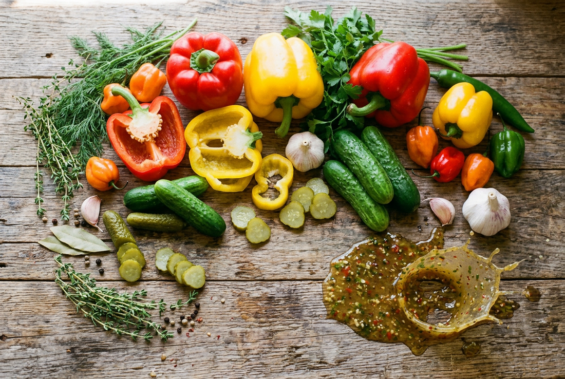 PEPPERS AND PICKLES VINAIGRETTE